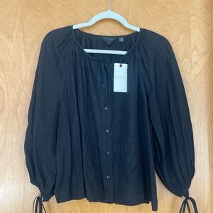 Ted Baker Black Puff Sleeve Blouse